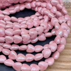 Сердце керамика, цвет светло-розовый 10 мм