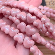 Сердце керамика, цвет светло-розовый 11 мм 