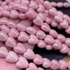 Сердце керамика, цвет светло-розовый 12 мм 