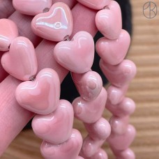 Сердце керамика, цвет светло-розовый 13 мм штучно