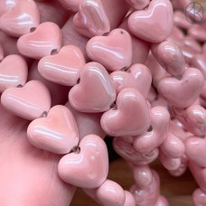 Сердце керамика, цвет светло-розовый 13 мм 