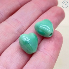 Сердце, керамика, цвет светло-зеленый 12*12,5мм
