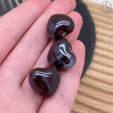 Сердце керамика цвет темно-коричневый 15 мм штучно