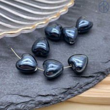 Сердце, керамика, цвет темно-серый 12*12,5 мм