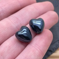 Сердце, керамика, цвет темно-серый 12*12,5 мм