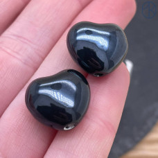 Сердце керамика цвет темно-синий 15 мм штучно