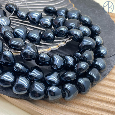 Сердце керамика цвет темно-синий 15 мм