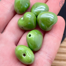 Сердце керамика, цвет зеленый №1 15 мм штучно Сердце керамика, цвет зеленый №1 15 мм штучно