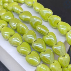 Сердце керамика, цвет зеленый 10 мм штучно