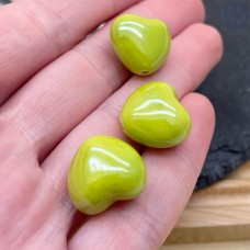 Сердце, керамика, цвет зеленый 15*17,5 мм