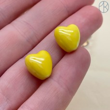 Сердце, керамика, цвет желтый 12*12,5 мм