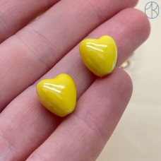 Сердце, керамика, цвет желтый 12 мм штучно
