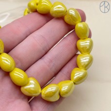 Сердце керамика, цвет желтый 12 мм