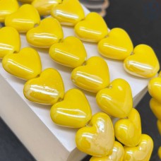 Сердце керамика, цвет желтый 13 мм штучно