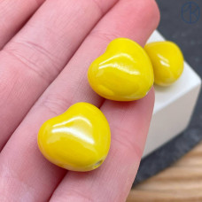 Сердце керамика цвет желтый 15 мм штучно
