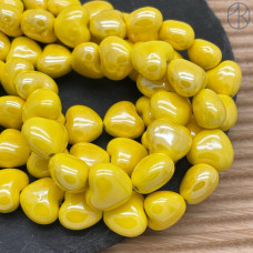 Сердце керамика цвет желтый 15 мм