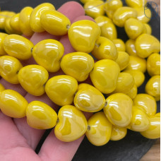 Сердце керамика цвет желтый 15 мм