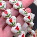 Сердце керамика цветок 12 мм штучно