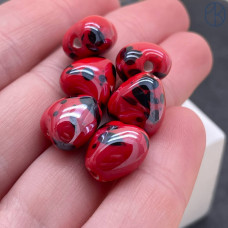 Сердце керамика красно-черное 12 мм