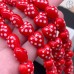 Сердце керамика точки, цвет красный 12 мм штучно
