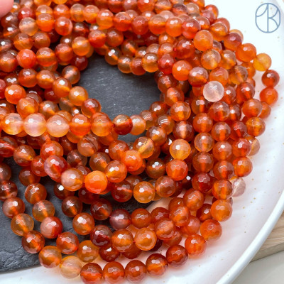 Сердолик мелкая огранка 8 мм (128 граней)