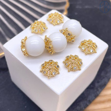 Шапочка цирконы, цвет золото 10 мм 