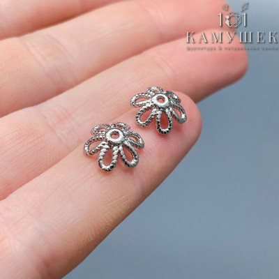 Шапочка, цвет серебро 10 мм