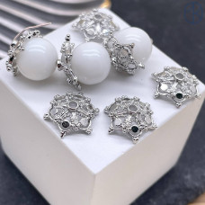 Шапочка, цвет серебро 11 мм 