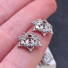 Шапочка, цвет серебро 11 мм 