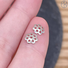 Шапочка, цвет серебро 4 мм