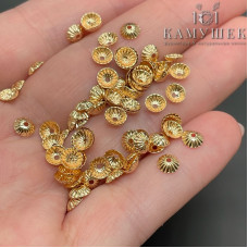 Шапочка, цвет золото 6 мм