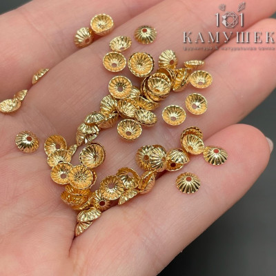 Шапочка, цвет золото 6 мм