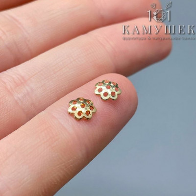 Шапочка, цвет золото 6 мм