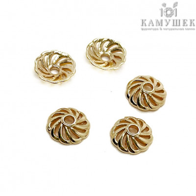 Шапочка, цвет золото 8 мм