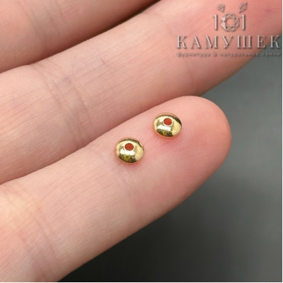 Шапочка гладкая, цвет золото 4 мм