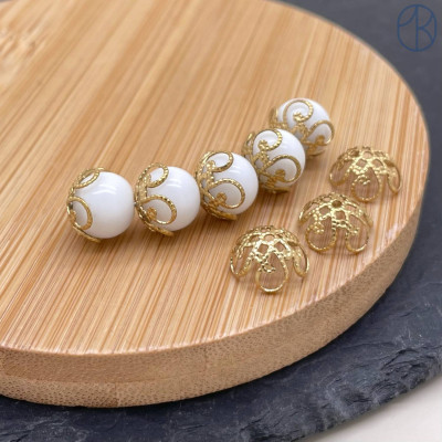 Шапочка сталь 10 мм, цвет золото 14К