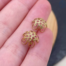 Шапочка сталь 10 мм, цвет золото 14К