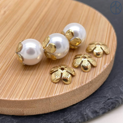 Шапочка сталь 11 мм, цвет золото 18К 