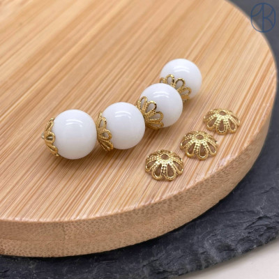 Шапочка сталь 7 мм, цвет золото 18К 