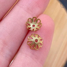 Шапочка сталь 7 мм, цвет золото 18К 