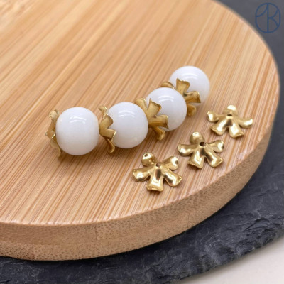 Шапочка сталь 8 мм, цвет золото 18К 