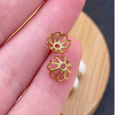 Шапочка сталь 8 мм, цвет золото 18К 