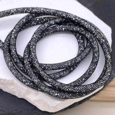 Шнур плетеный стразы №3 4 мм