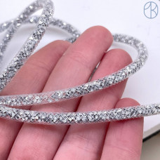 Шнур плетеный стразы 4 мм