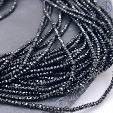 Шпинель черная микроогранка рондели 2х1 мм