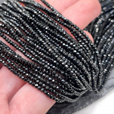 Шпинель черная микроогранка рондели 2х1 мм