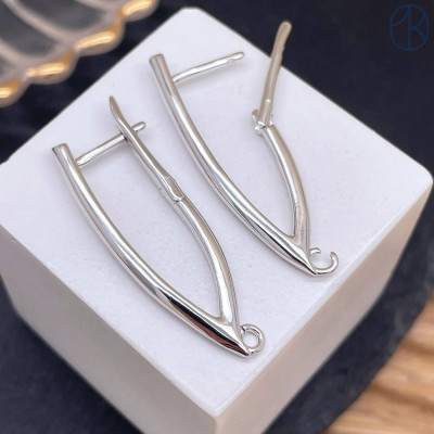 Швензы № 63 люкс, цвет серебро 34х12 мм 