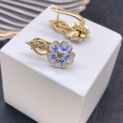 Швензы цветок, цвет золото 19х11 мм