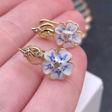 Швензы цветок, цвет золото 19х11 мм