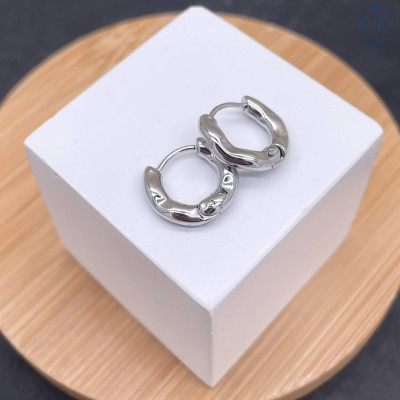 Швензы конго мятые сталь, цвет серебро 14 мм